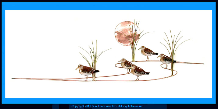 Sandpipers with Grasses W371 Bovano Wall Sculpture